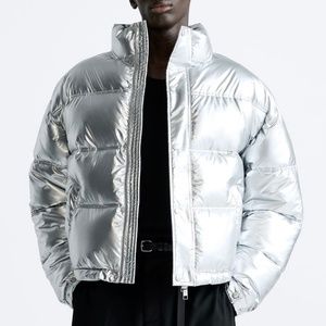 Zara METALLIC FINISH PUFFER JACKET